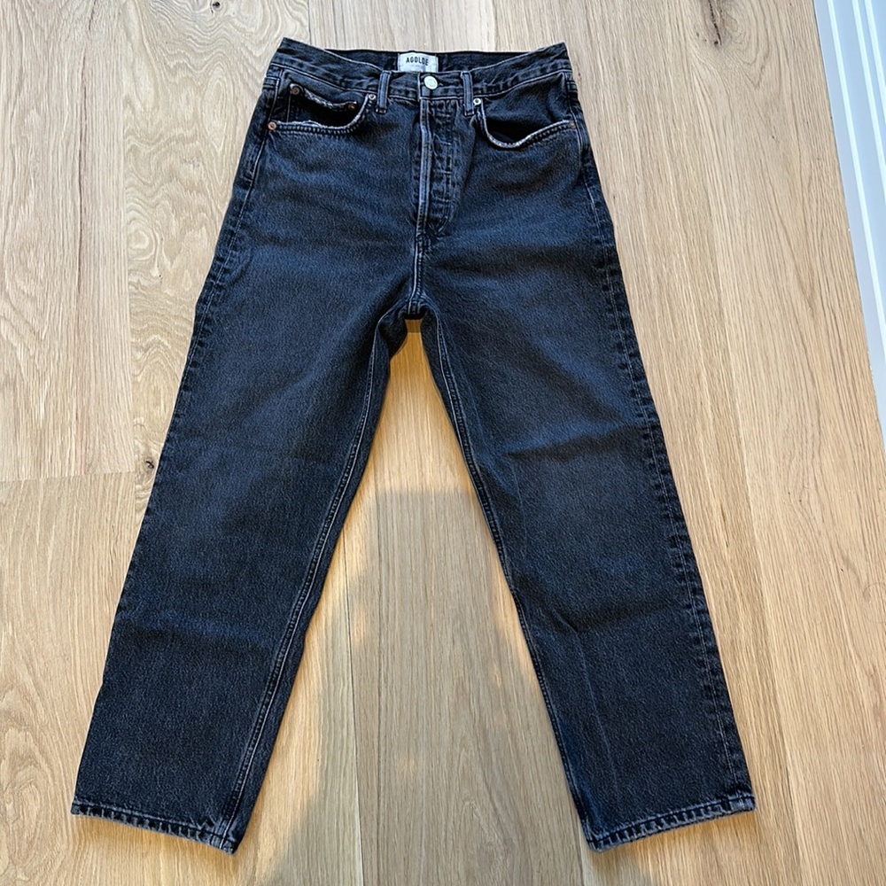 Agolde Black Cropped Ankle Jeans